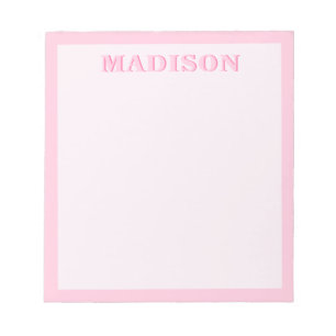 Bloc-note Monogramme Minimaliste Rose Moderne