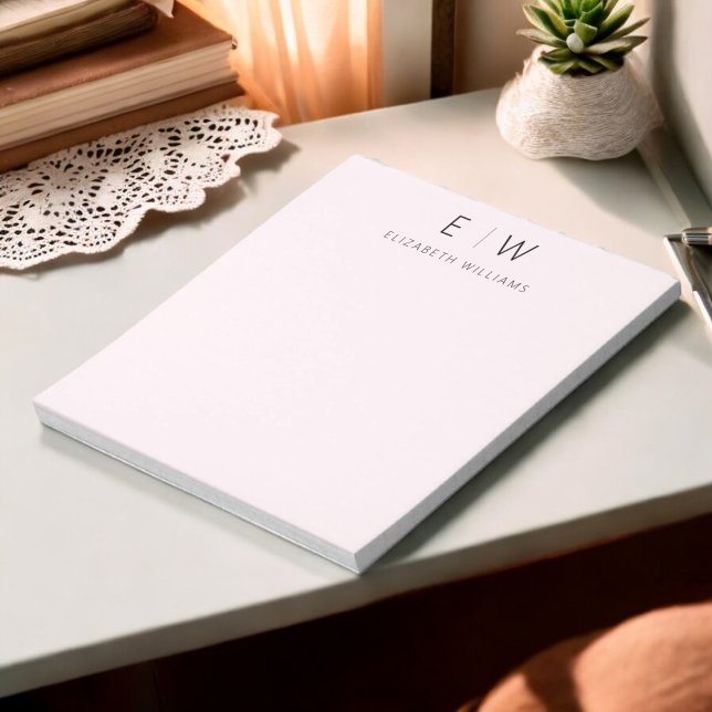 Bloc-note Monogramme minimaliste rose vif (Créateur téléchargé)