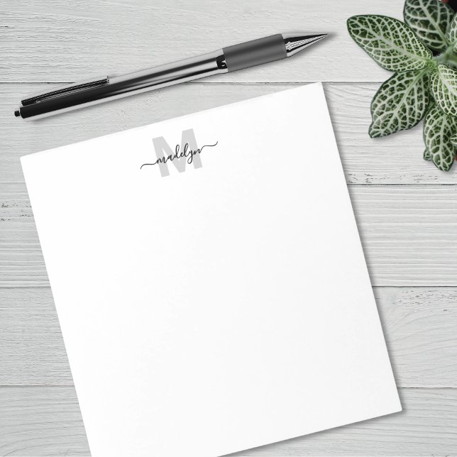 Bloc-note Monogramme Minimaliste Simple (Simple Minimalist Monogram Notepad)