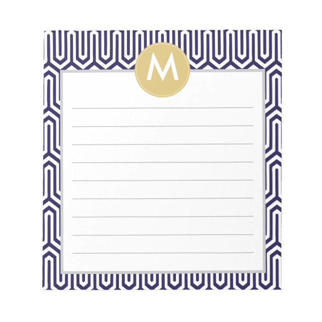Bloc-note Monogramme Motif Abstrait initial dans la Monnaie  (Devant)