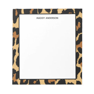Bloc-note Monogramme motif imprimé animal léopard guépard