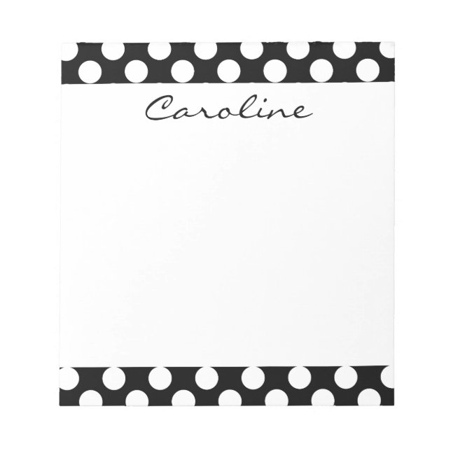 Bloc-note Monogramme Noir Blanc tendance Motif de pochette a (Devant)