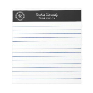 Bloc-note Monogramme noir simple