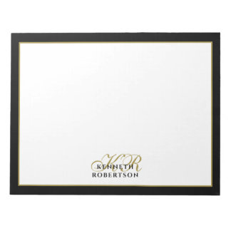 Bloc-note Monogramme personnalisé Élégant Minimaliste Hommes