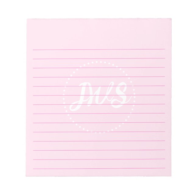 Bloc-note Monogramme personnalisé simple (Devant)