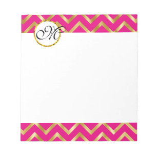 Bloc-note Monogramme poupée rose