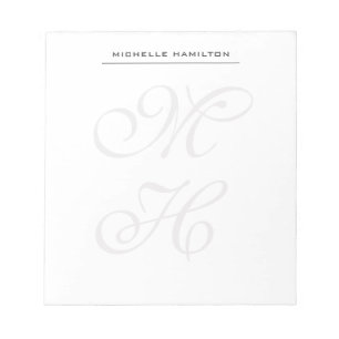 Bloc-note Monogramme professionnel minimaliste simple classi