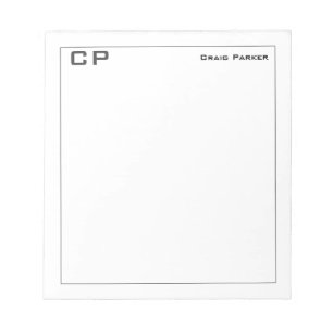 Bloc-note Monogramme professionnel moderne minimaliste simpl
