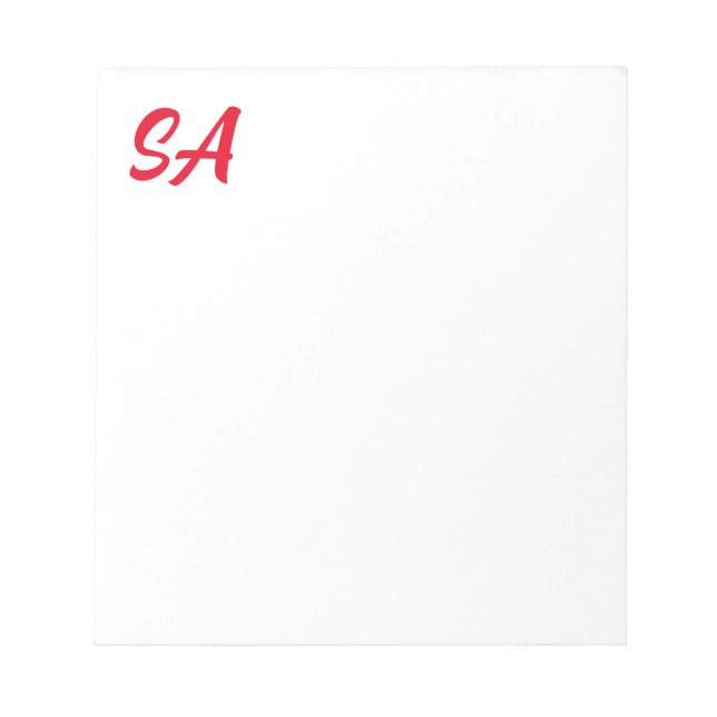 Bloc-note Monogramme professionnel moderne rouge clair (Devant)