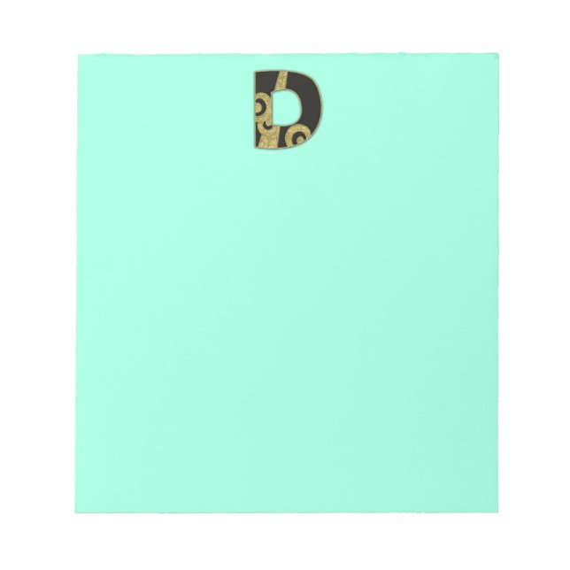 Bloc-note monogramme rétro - D (Devant)