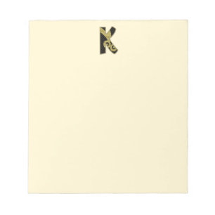 Bloc-note monogramme rétro - K
