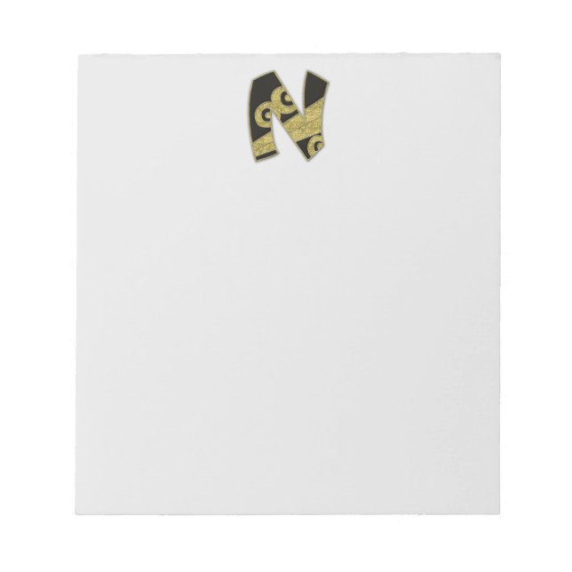 Bloc-note monogramme rétro - N (Devant)