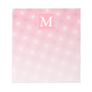 Bloc-note Monogramme rose cercles motif