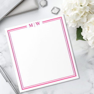 Bloc-note Monogramme Rose Foncé