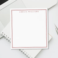 Monogramme Rouge Minimaliste Deux Bordures