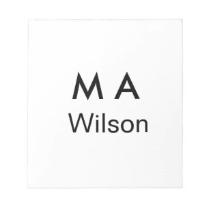 Bloc-note Monogramme simple ajoutez votre lettre de nom homm