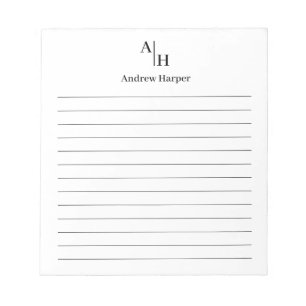 Bloc-note Monogramme simple classique moderne