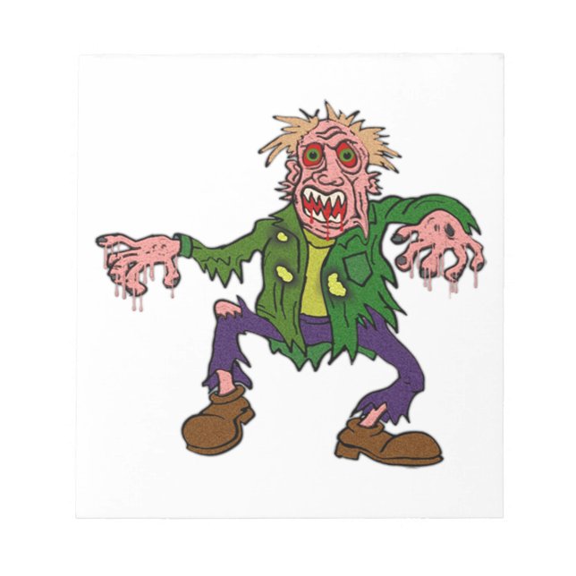 Bloc-note Monster vert Zombie Halloween (Devant)