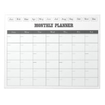 Monthly Planner White Simple Calendar