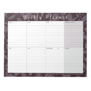 Bloc-note Moody Botanical Weekly Planner La semaine en un