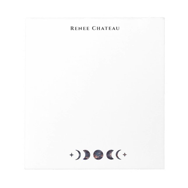 Bloc-note Moon Phases Carte de visite de guérisseur d'énergi (Devant)