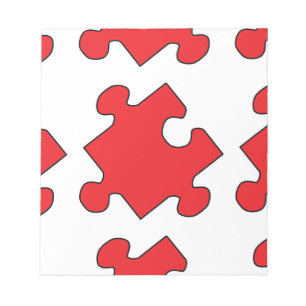 BLOC-NOTE MORCEAU DE PUZZLE ROUGE