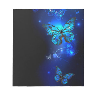 Bloc-note Morpho Butterfly in the Dark Background