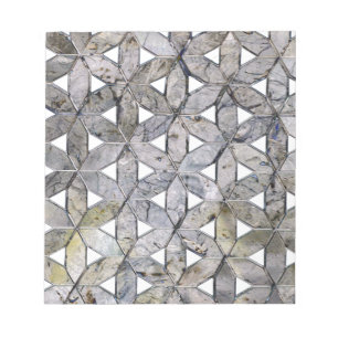 Bloc-note Mosaïque de pierre grise naturelle, fleur de vie