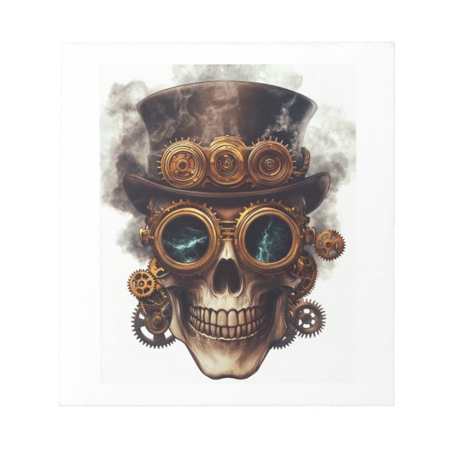 Bloc-note Moteur de crâne Steampunk (Devant)