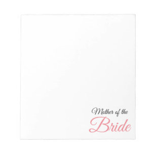 Bloc-note Mother of Bride Script Pink
