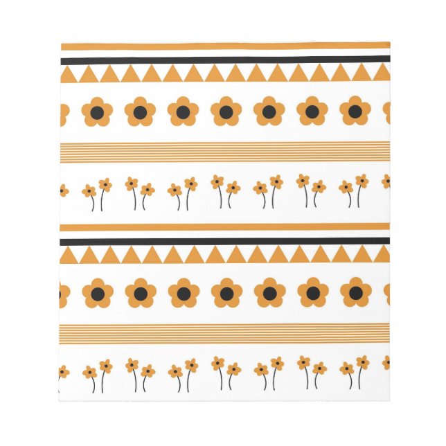 Bloc-note Motif Boho triangle de bordure (Devant)