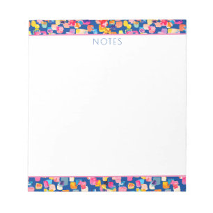 Bloc-note Motif carré abstrait peint de couleurs vives
