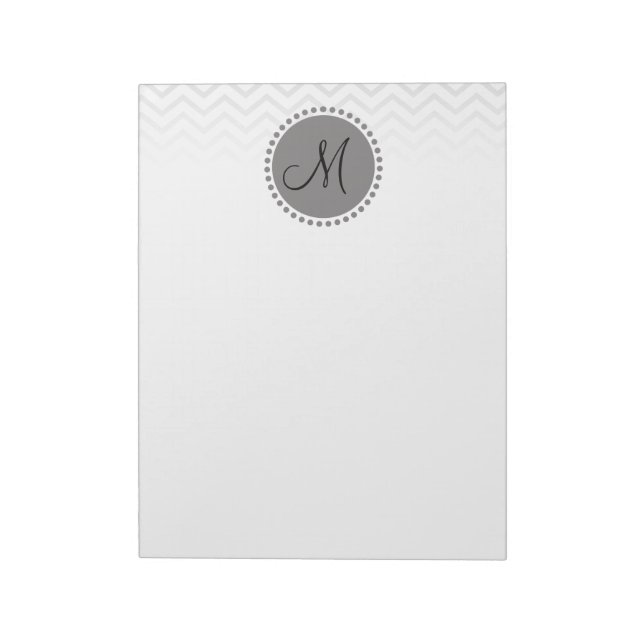 Bloc-note Motif Chevron Zigzag Mémo Monogramme (Tourné)