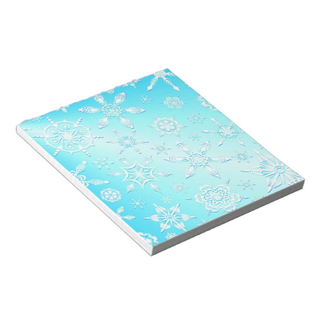 Bloc-note Motif Crystal Snowflakes (Incliné)