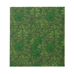 Bloc-note Motif d'art numérique Champ de Trèfles Saint-Patri