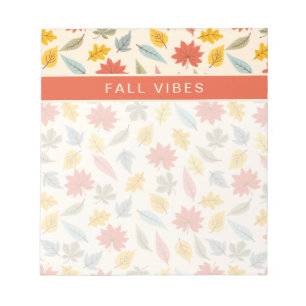 Bloc-note Motif d'automne feuille colorée