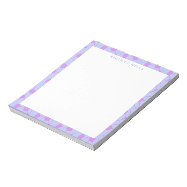 Bloc-note Motif de balle de football mignon en violet Person (Tourné)