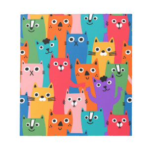Bloc-note Motif de chats colorés