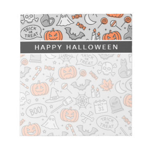 Bloc-note Motif de doodle pour les enfants mignons Halloween