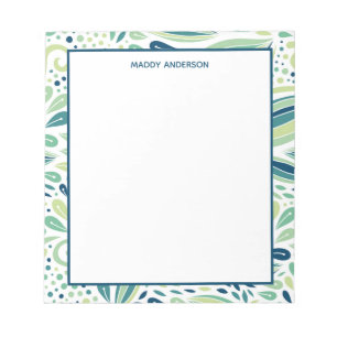 Bloc-note Motif de feuille de verdure botanique Nom personna
