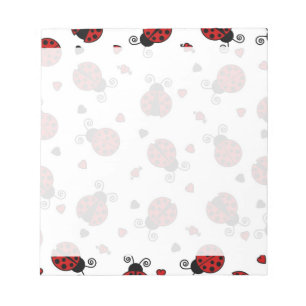 Bloc-note Motif de la coccinelle et des coeurs