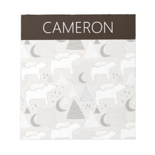 Bloc-note Motif de l'ours de bois du mignon Doodland