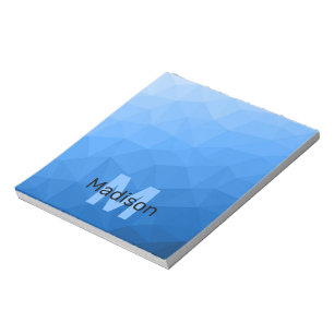Bloc-note Motif de maillage géométrique bleu clair
