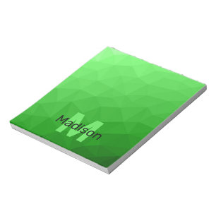 Bloc-note Motif de maillage géométrique vert clair