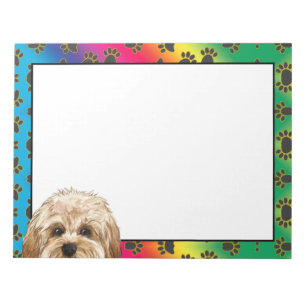 Bloc-note Motif de pattes de chien coloré de Maltipoo