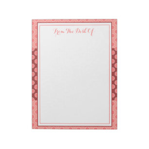 Bloc-note Motif de point de la Polka de corail