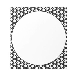 Bloc-note Motif de treillis de cercle noir et blanc moderne