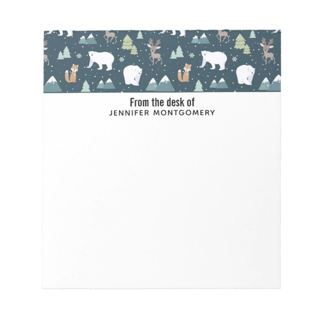 Bloc-note Motif des animaux d'hiver de Noël (Devant)