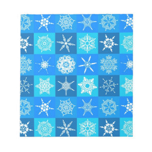 Bloc-note Motif des flocons bleus
