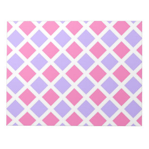 Bloc-note Motif diamant à carreaux rose violet